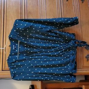 Three quarter sleeve green top